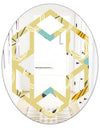 Retro Abstract Design II - Modern Round or Oval Wall Mirror - Hexagon Star
