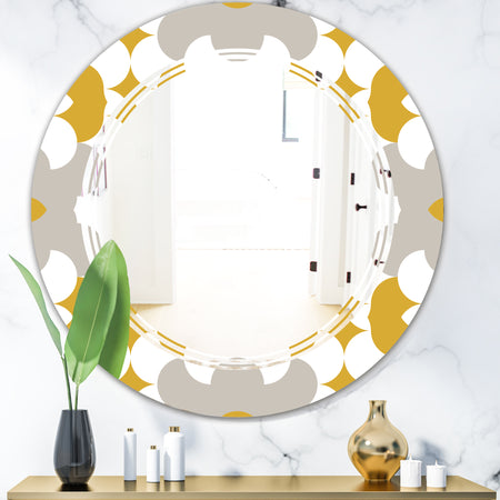 Retro Abstract Design XVIII - Modern Round or Oval Wall Mirror - Triple C