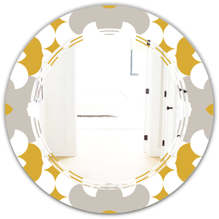 Retro Abstract Design XVIII - Modern Round or Oval Wall Mirror - Triple C