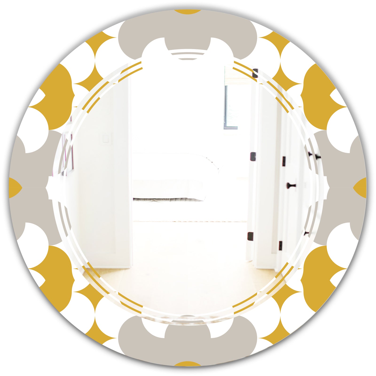 Retro Abstract Design XVIII - Modern Round or Oval Wall Mirror - Triple C