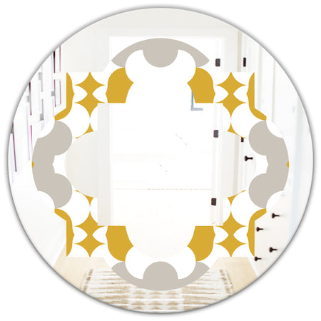Retro Abstract Design XVIII - Modern Round or Oval Wall Mirror - Quatrefoil