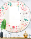 Tropical Botanicals, Flowers and Flamingo II - Modern Round or Oval Wall Mirror - Wave