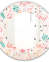 Tropical Botanicals, Flowers and Flamingo II - Modern Round or Oval Wall Mirror - Wave