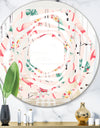 Tropical Botanicals, Flowers and Flamingo II - Modern Round or Oval Wall Mirror - Whirl