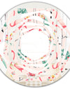 Tropical Botanicals, Flowers and Flamingo II - Modern Round or Oval Wall Mirror - Whirl