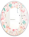 Tropical Botanicals, Flowers and Flamingo II - Modern Round or Oval Wall Mirror - Wave