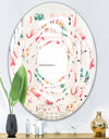Tropical Botanicals, Flowers and Flamingo II - Modern Round or Oval Wall Mirror - Whirl