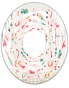 Tropical Botanicals, Flowers and Flamingo II - Modern Round or Oval Wall Mirror - Whirl