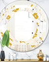 Retro Handdrawn Poppies III - Cottage Round or Oval Wall Mirror - Space
