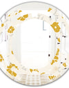 Retro Handdrawn Poppies III - Cottage Round or Oval Wall Mirror - Space