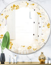 Retro Handdrawn Poppies III - Cottage Round or Oval Wall Mirror - Leaves