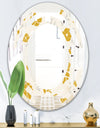 Retro Handdrawn Poppies III - Cottage Round or Oval Wall Mirror - Space