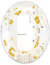 Retro Handdrawn Poppies III - Cottage Round or Oval Wall Mirror - Space