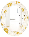Retro Handdrawn Poppies III - Cottage Round or Oval Wall Mirror - Triple C