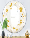 Retro Handdrawn Poppies III - Cottage Round or Oval Wall Mirror - Quatrefoil