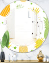 Pineapple Summer Bliss II - Modern Round or Oval Wall Mirror - Triple C