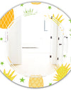 Pineapple Summer Bliss II - Modern Round or Oval Wall Mirror - Triple C