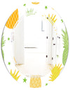 Pineapple Summer Bliss II - Modern Round or Oval Wall Mirror - Triple C