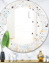 Minimalistic Geometric Elements - Modern Round or Oval Wall Mirror - Leaves