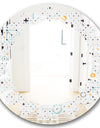 Minimalistic Geometric Elements - Modern Round or Oval Wall Mirror - Leaves