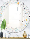 Minimalistic Geometric Elements - Modern Round or Oval Wall Mirror - Triple C