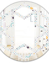 Minimalistic Geometric Elements - Modern Round or Oval Wall Mirror - Hexagon Star
