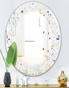 Minimalistic Geometric Elements - Modern Round or Oval Wall Mirror - Leaves