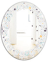 Minimalistic Geometric Elements - Modern Round or Oval Wall Mirror - Leaves