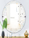 Minimalistic Geometric Elements - Modern Round or Oval Wall Mirror - Triple C