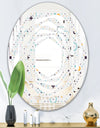 Minimalistic Geometric Elements - Modern Round or Oval Wall Mirror - Whirl