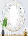 Minimalistic Geometric Elements - Modern Round or Oval Wall Mirror - Quatrefoil