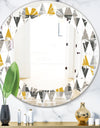 Diamond Retro VIII - Modern Round or Oval Wall Mirror - Leaves