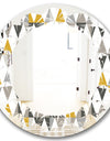 Diamond Retro VIII - Modern Round or Oval Wall Mirror - Leaves