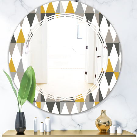 Diamond Retro VIII - Modern Round or Oval Wall Mirror - Triple C