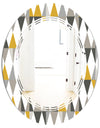 Diamond Retro VIII - Modern Round or Oval Wall Mirror - Triple C