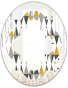 Diamond Retro VIII - Modern Round or Oval Wall Mirror - Quatrefoil
