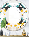 Retro Abstract Design VII - Modern Round or Oval Wall Mirror - Space