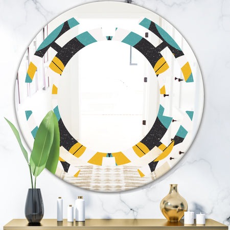 Retro Abstract Design VII - Modern Round or Oval Wall Mirror - Space