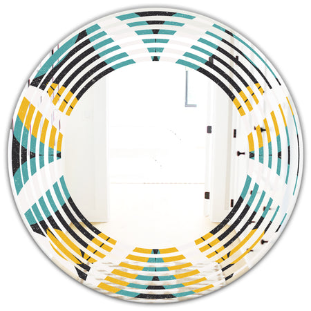 Retro Abstract Design VII - Modern Round or Oval Wall Mirror - Wave