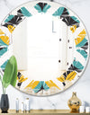 Retro Abstract Design VII - Modern Round or Oval Wall Mirror - Leaves