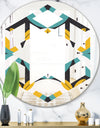 Retro Abstract Design VII - Modern Round or Oval Wall Mirror - Hexagon Star