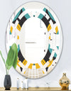 Retro Abstract Design VII - Modern Round or Oval Wall Mirror - Space