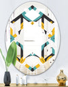 Retro Abstract Design VII - Modern Round or Oval Wall Mirror - Hexagon Star