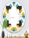 Retro Abstract Design VII - Modern Round or Oval Wall Mirror - Quatrefoil