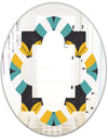 Retro Abstract Design VII - Modern Round or Oval Wall Mirror - Quatrefoil