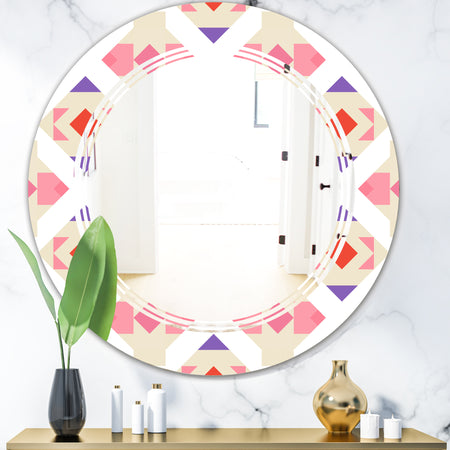 Triangular Retro Design VII - Modern Round or Oval Wall Mirror - Triple C