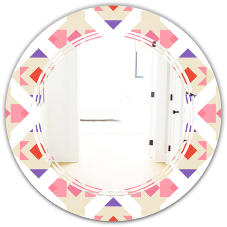 Triangular Retro Design VII - Modern Round or Oval Wall Mirror - Triple C