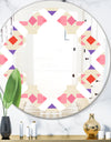 Triangular Retro Design VII - Modern Round or Oval Wall Mirror - Quatrefoil