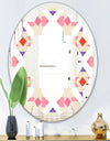 Triangular Retro Design VII - Modern Round or Oval Wall Mirror - Quatrefoil