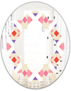 Triangular Retro Design VII - Modern Round or Oval Wall Mirror - Quatrefoil
